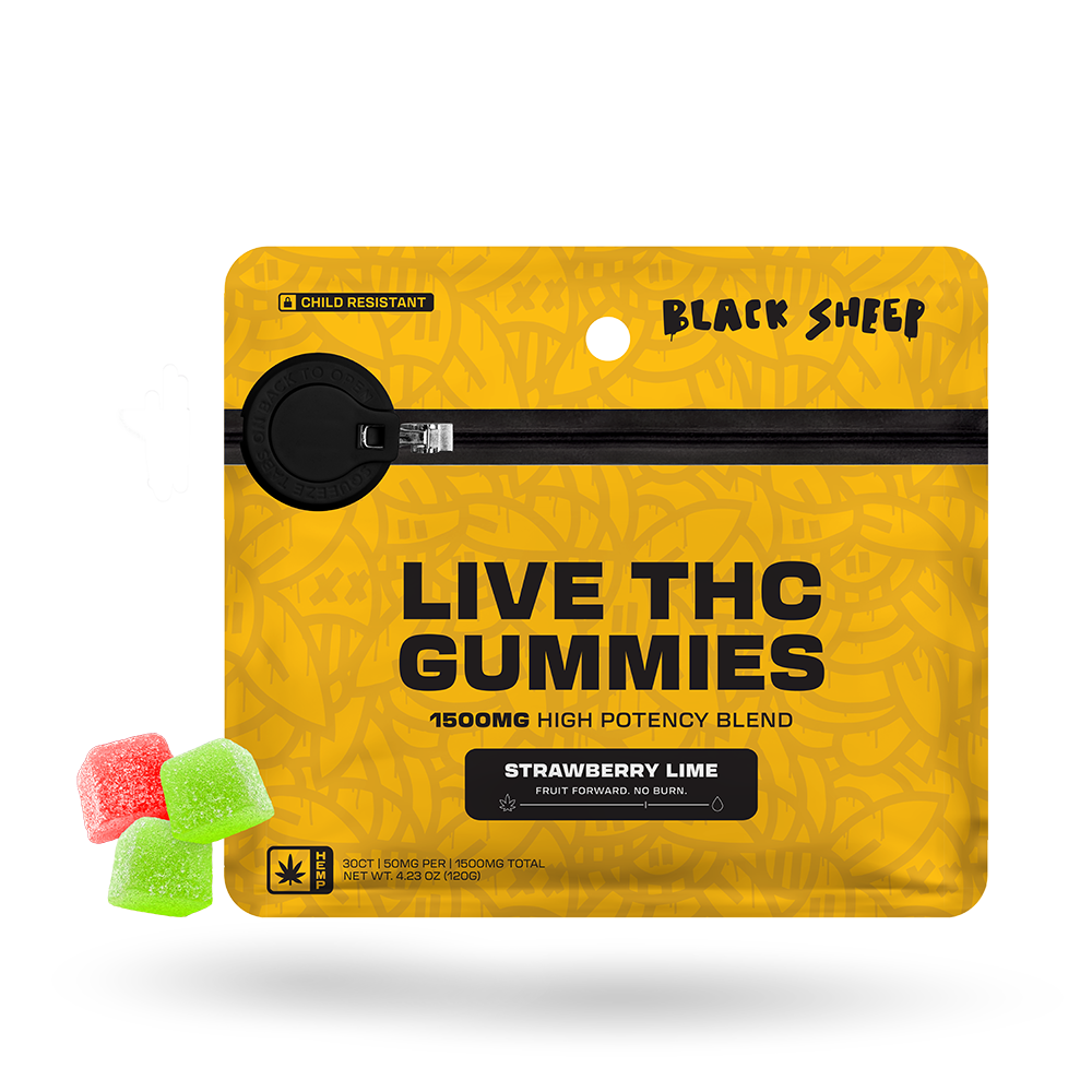 Live THC Quad Blend Gummies 30ct by Black Sheep | Buddy Brandz
