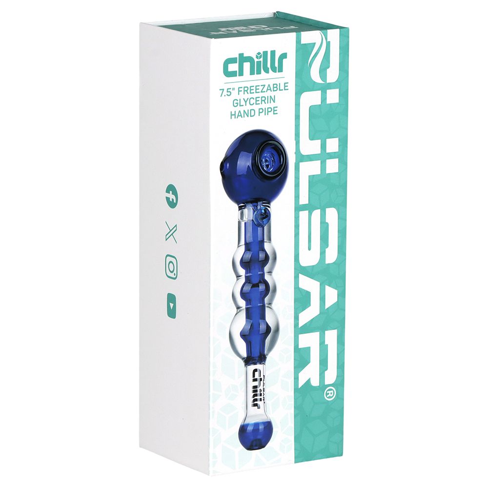 Pulsar Chillr Glycerin Glass Hand Pipe - 7.5" / Blue