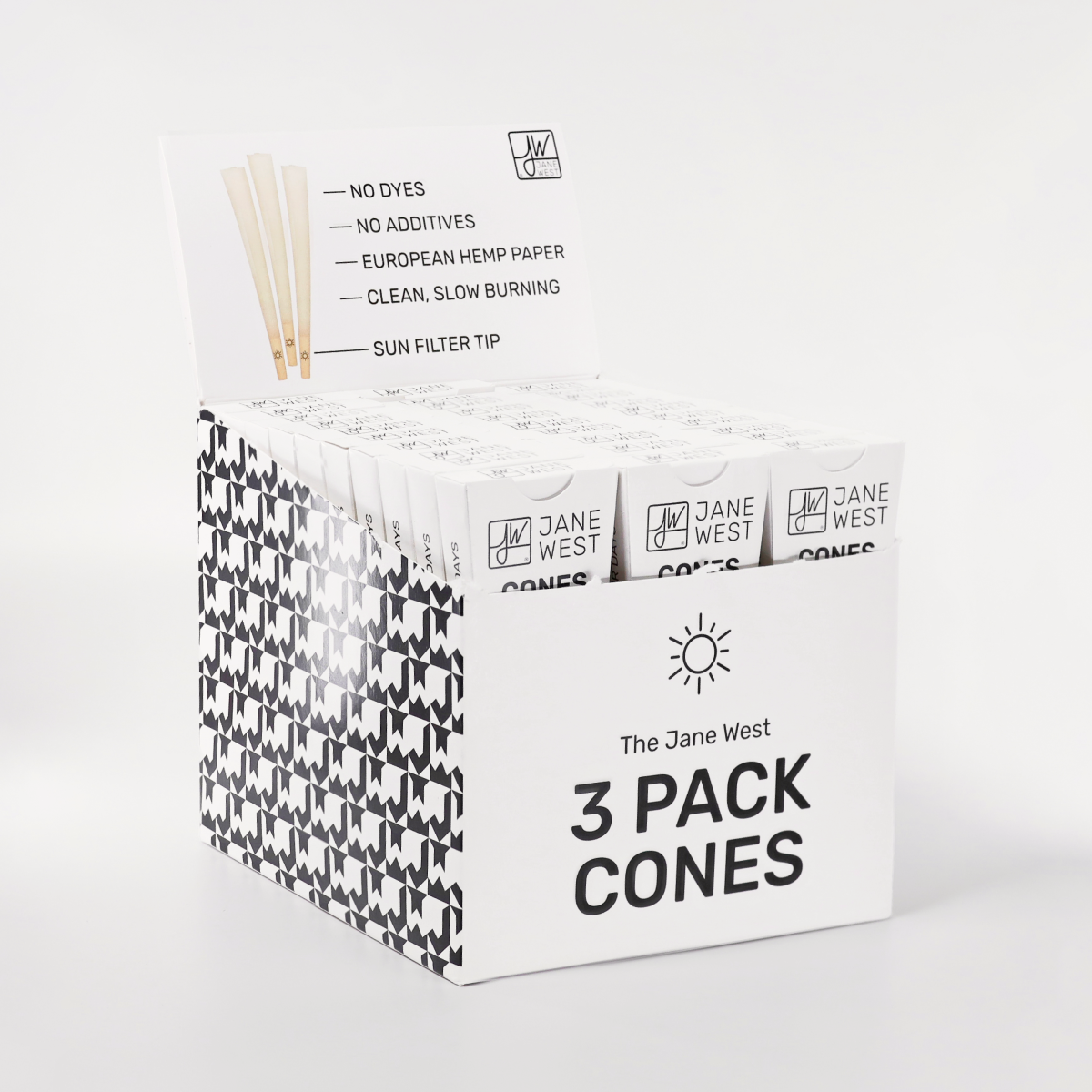 30 count 3-Pack Cones POS Display Pack (Day) by Jane West | Buddy Brandz