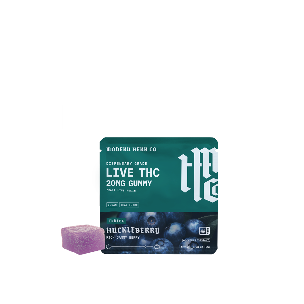 Live Resin D9 THC Gummies: Huckleberry (Indica), Single by Modern Herb Co | Buddy Brandz