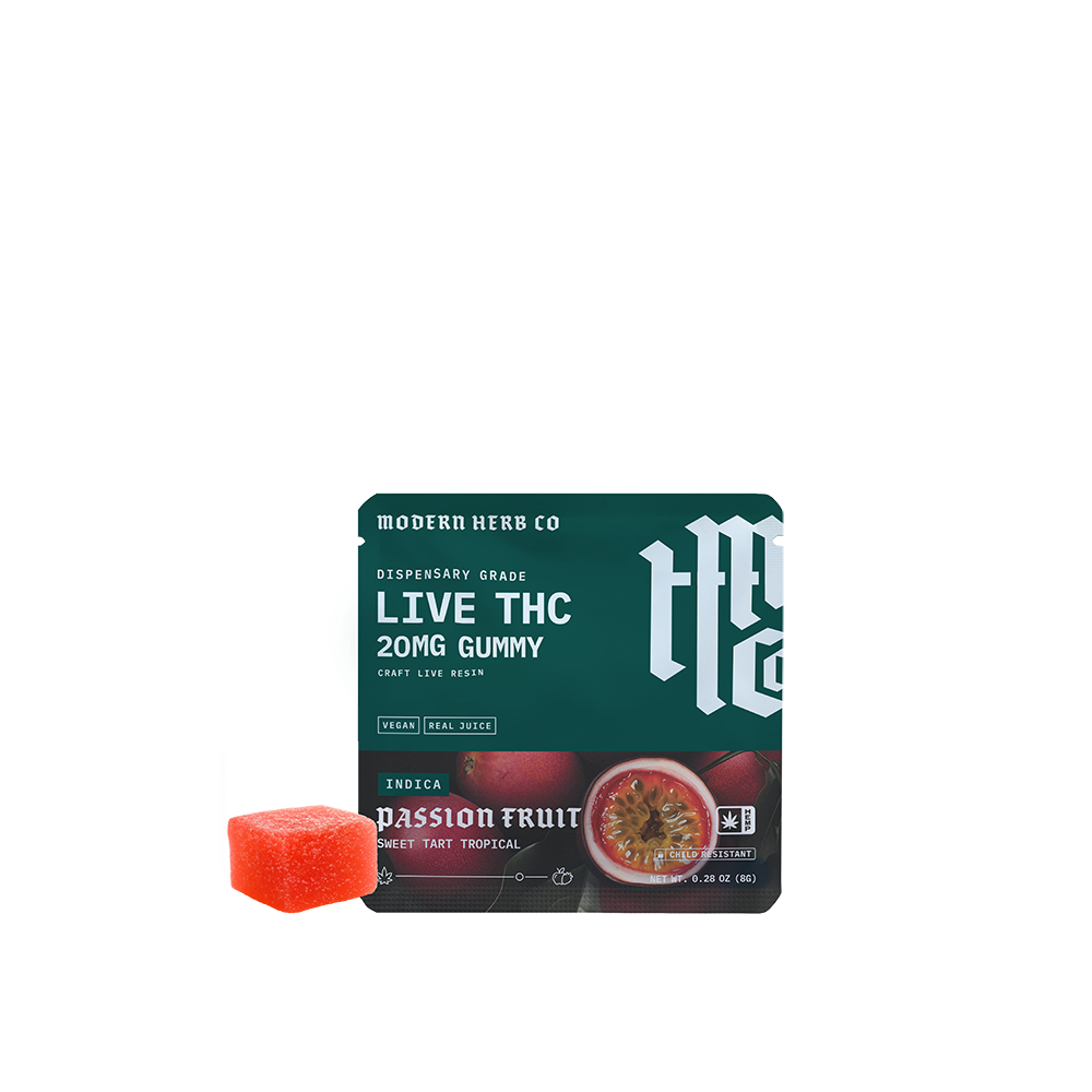 Live Resin D9 THC Gummy: Passion Fruit (Indica), Single by Modern Herb Co | Buddy Brandz