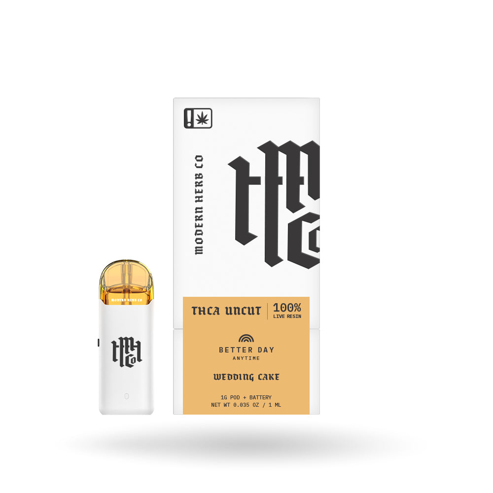 THCa Live Resin Uncut Pod Kit: Hybrid, Wedding Cake, 1g by Modern Herb Co - view 2 | Buddy Brandz