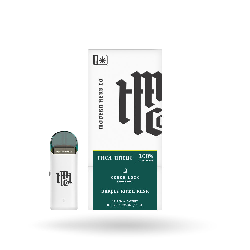 THCa Live Resin Uncut Pod Kit: Indica, Purple Hindu Kush, 1g by Modern Herb Co | Buddy Brandz