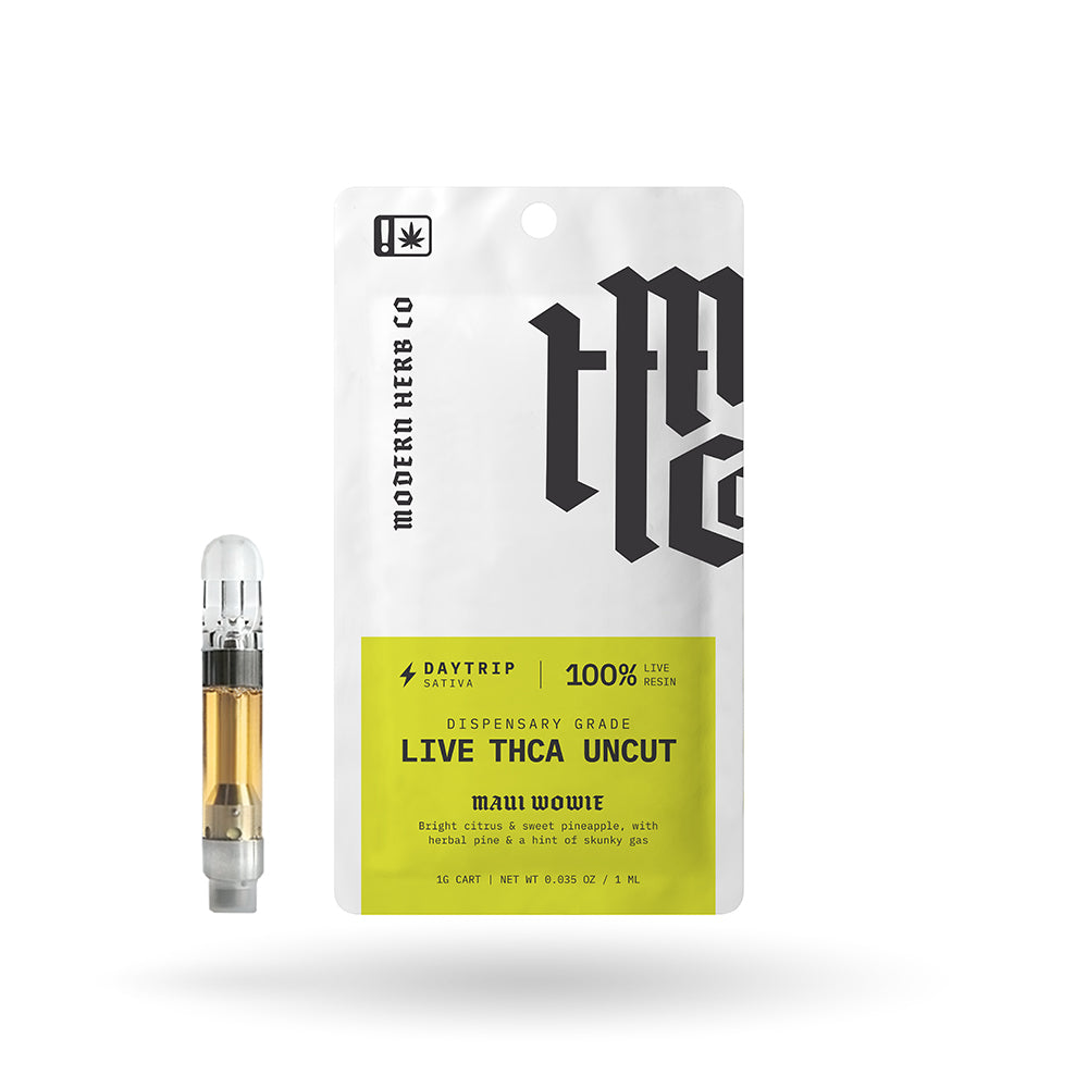 THCa Live Resin Vape Cartridge Uncut: Maui Wowie (Sativa) - 1g by Modern Herb Co | Buddy Brandz