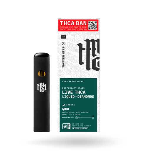 THCa Disposable Live Resin Liquid Diamonds, GMO (Indica), 2g by Modern Herb Co | Buddy Brandz | Buddy Brandz