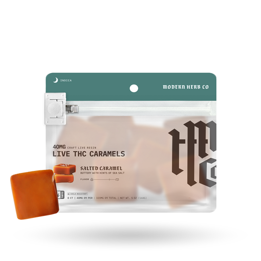Live Resin Delta 9 Caramels Knockout (Organic) 8ct by Modern Herb Co | Buddy Brandz | Buddy Brandz