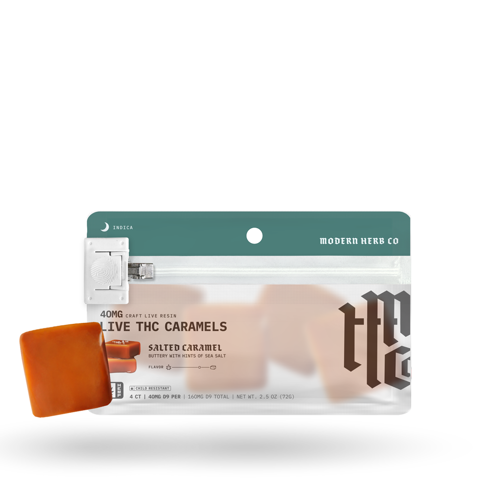 Live Resin Delta 9 Caramels Knockout (Organic) 4ct by Modern Herb Co | Buddy Brandz