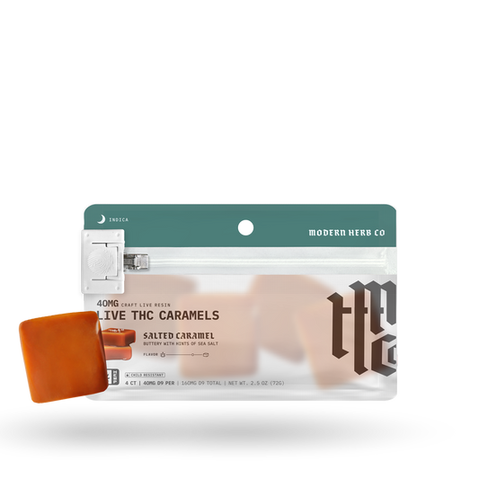 Live Resin Delta 9 Caramels Knockout (Organic) 4ct by Modern Herb Co | Buddy Brandz | Buddy Brandz