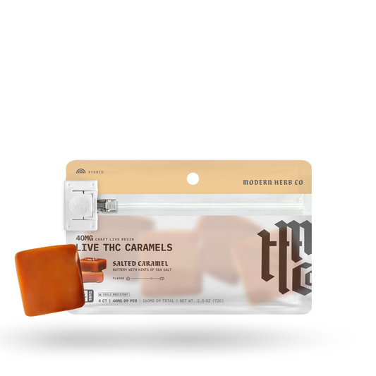 Live Resin Delta 9 Caramels Anytime (Organic) 4ct by Modern Herb Co | Buddy Brandz | Buddy Brandz