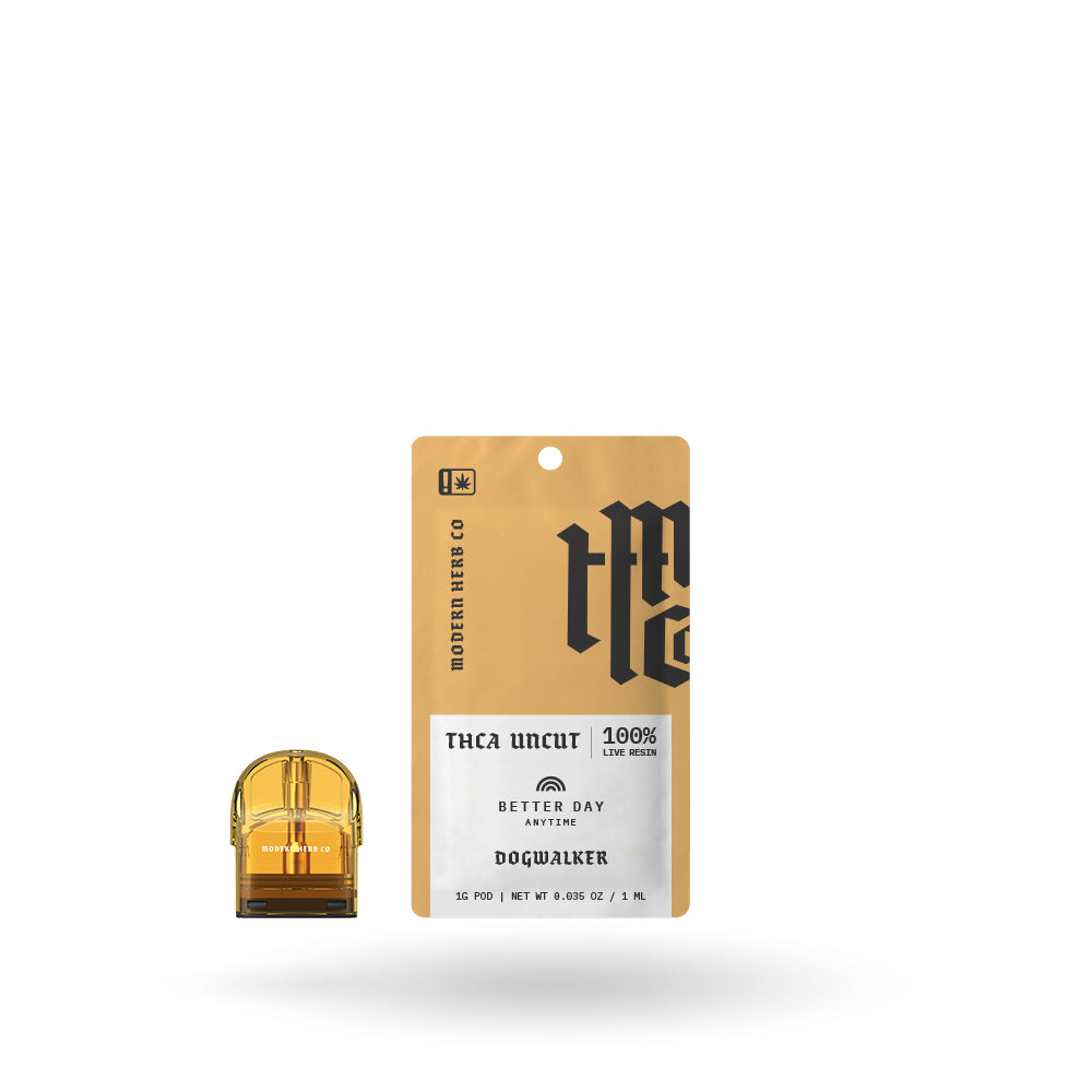THCa Live Resin Uncut Pod Refill: 1g Dogwalker (Hybrid) by Modern Herb Co | Buddy Brandz