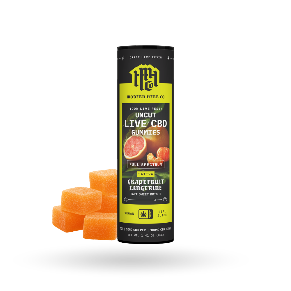 CBD Live Resin Gummies: Grapefruit Tangerine (Sativa) - 5ct by Modern Herb Co | Buddy Brandz