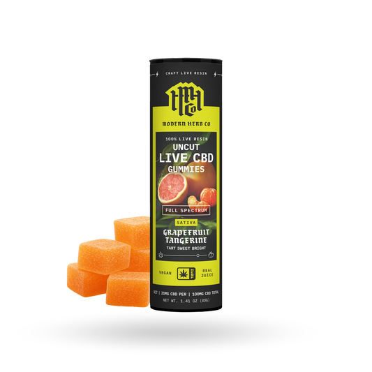 CBD Live Resin Gummies: Grapefruit Tangerine (Sativa) - 5ct by Modern Herb Co | Buddy Brandz | Buddy Brandz