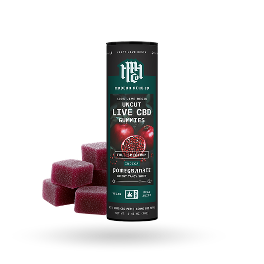 CBD Live Resin Gummies: Pomegranate (Indica) - 5ct by Modern Herb Co | Buddy Brandz | Buddy Brandz