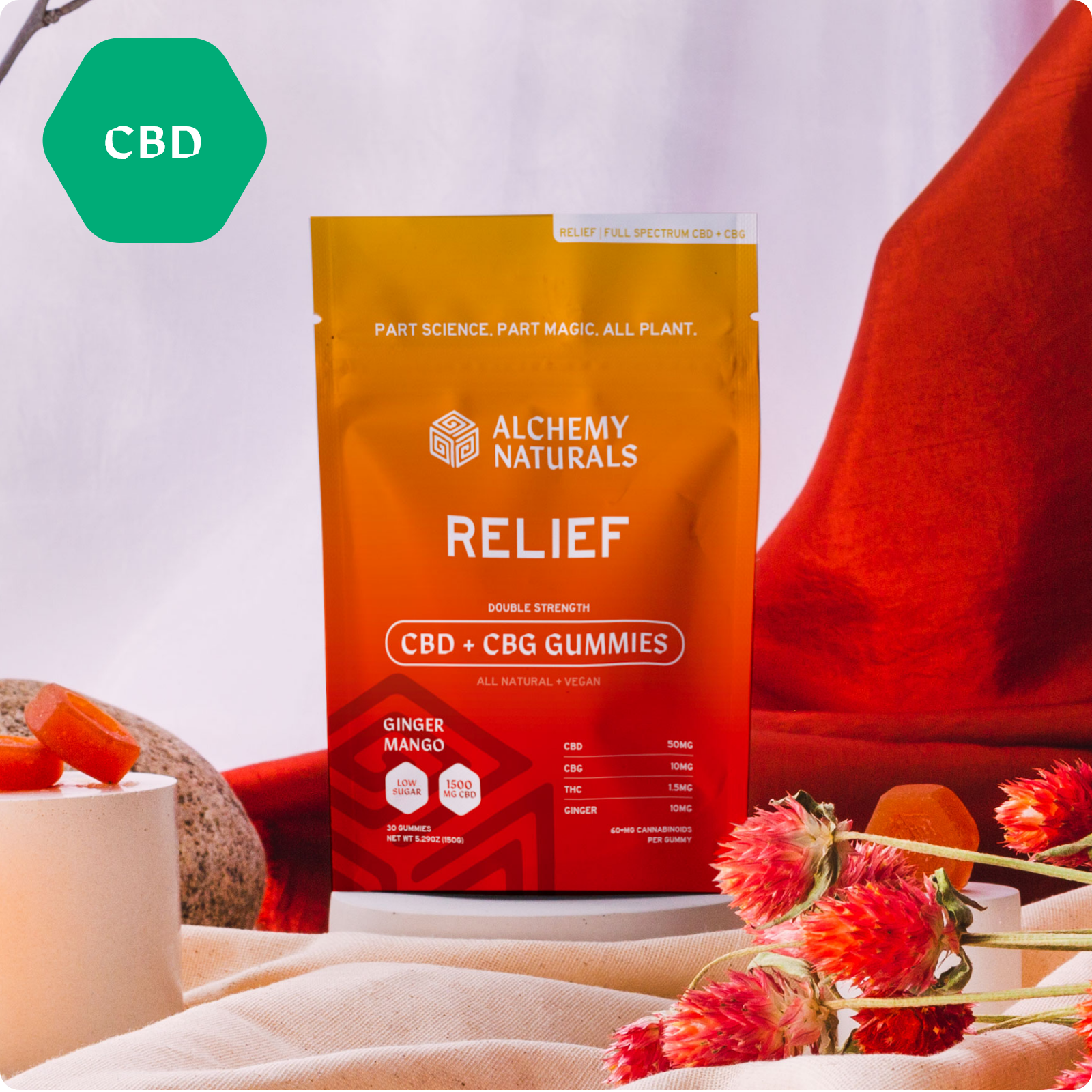 CBD Gummies for Soothing Relief with CBG by Alchemy Naturals - view 3 | Buddy Brandz