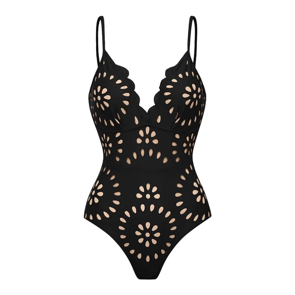 Laser Cut women three piece swimsuit