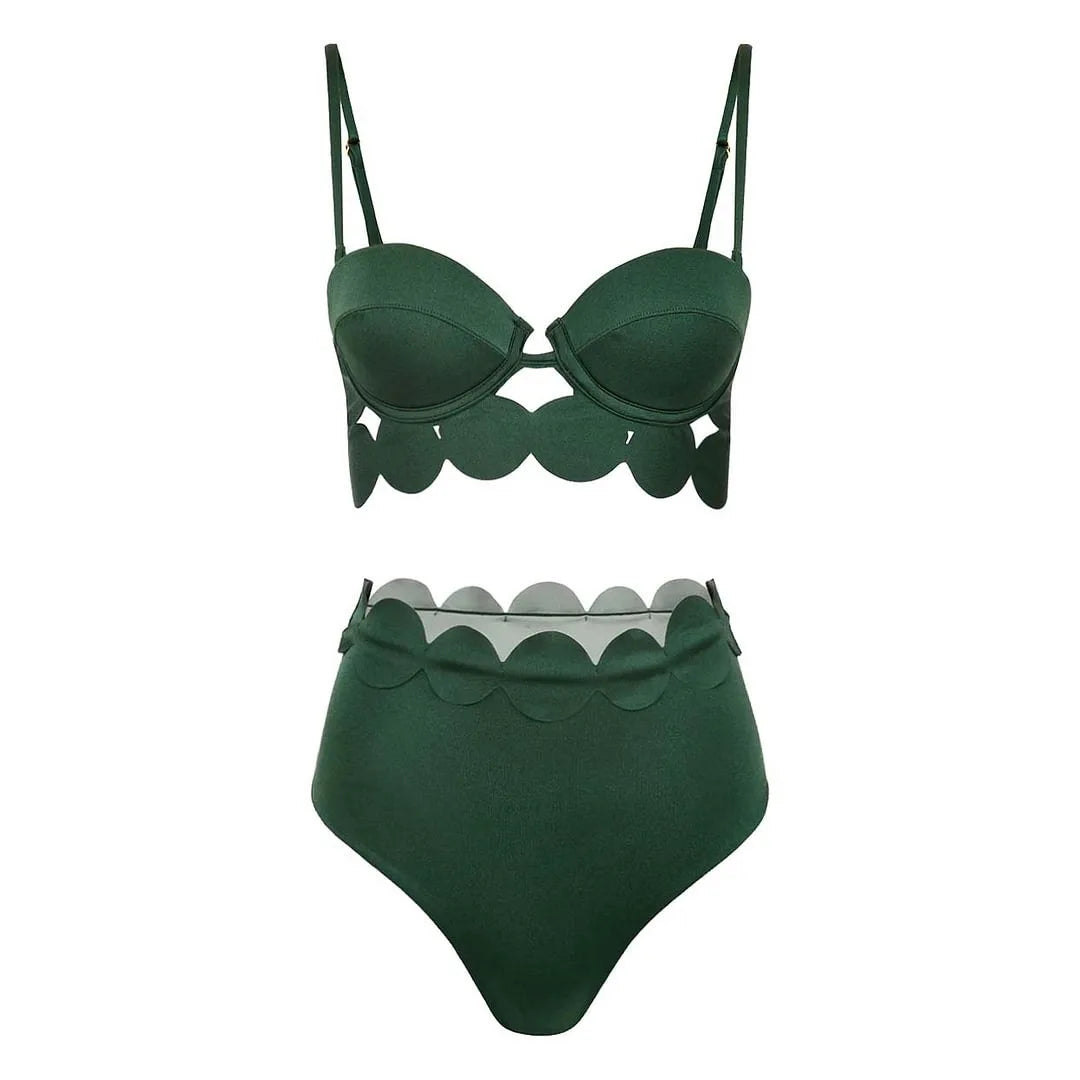 Laser Cut women three piece swimsuit