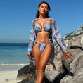 Load image into Gallery viewer, Feely tassel drape three piece swimsuit set
