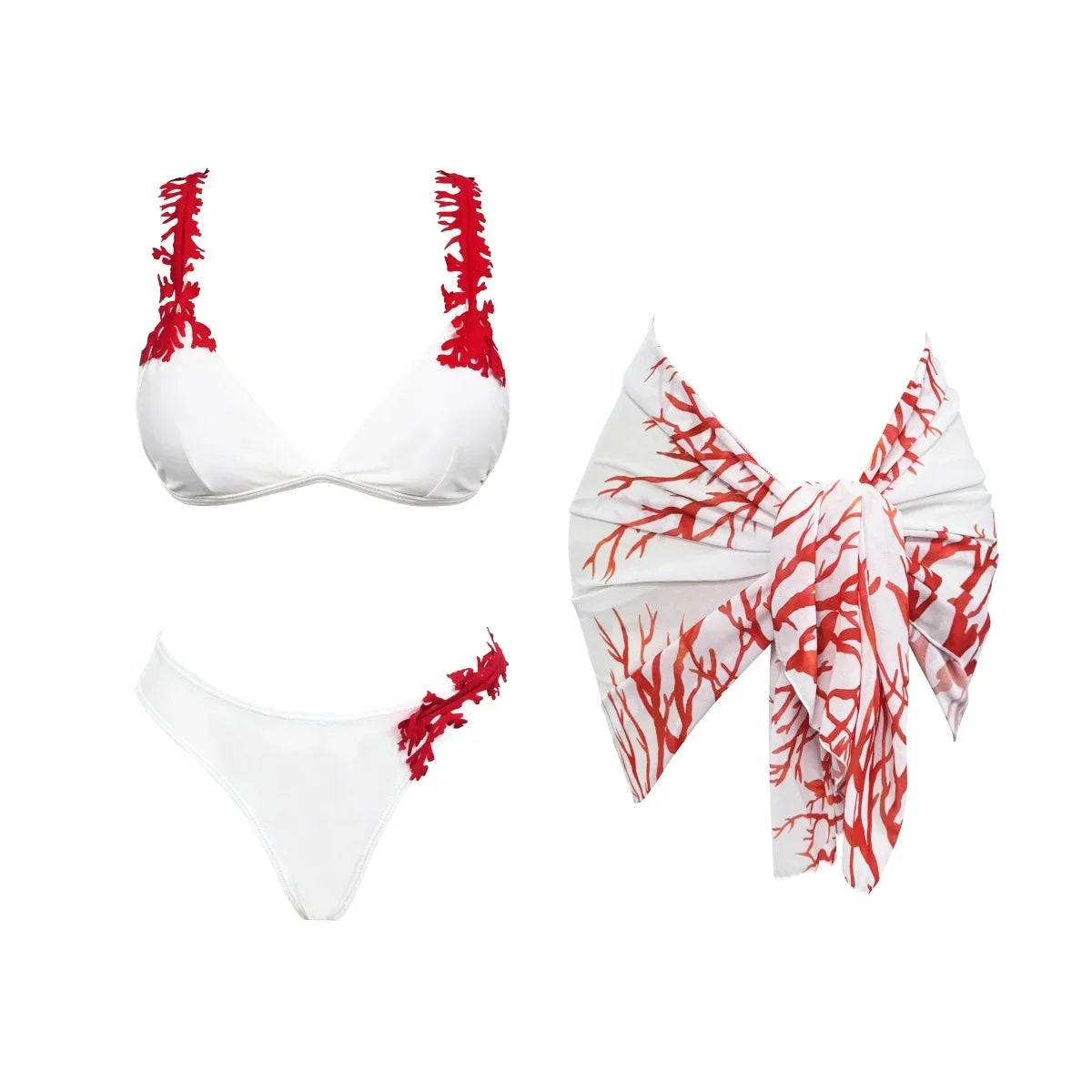 Laser Cut women three piece swimsuit
