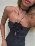 Load image into Gallery viewer, Black rose one piece swimsuit
