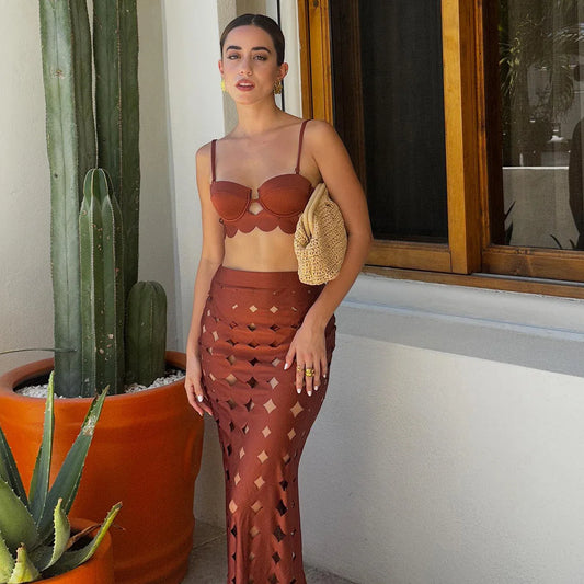 Laser Cut women three piece swimsuit - alternate view | Buddy Brandz