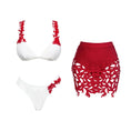 Load image into Gallery viewer, Laser Cut women three piece swimsuit

