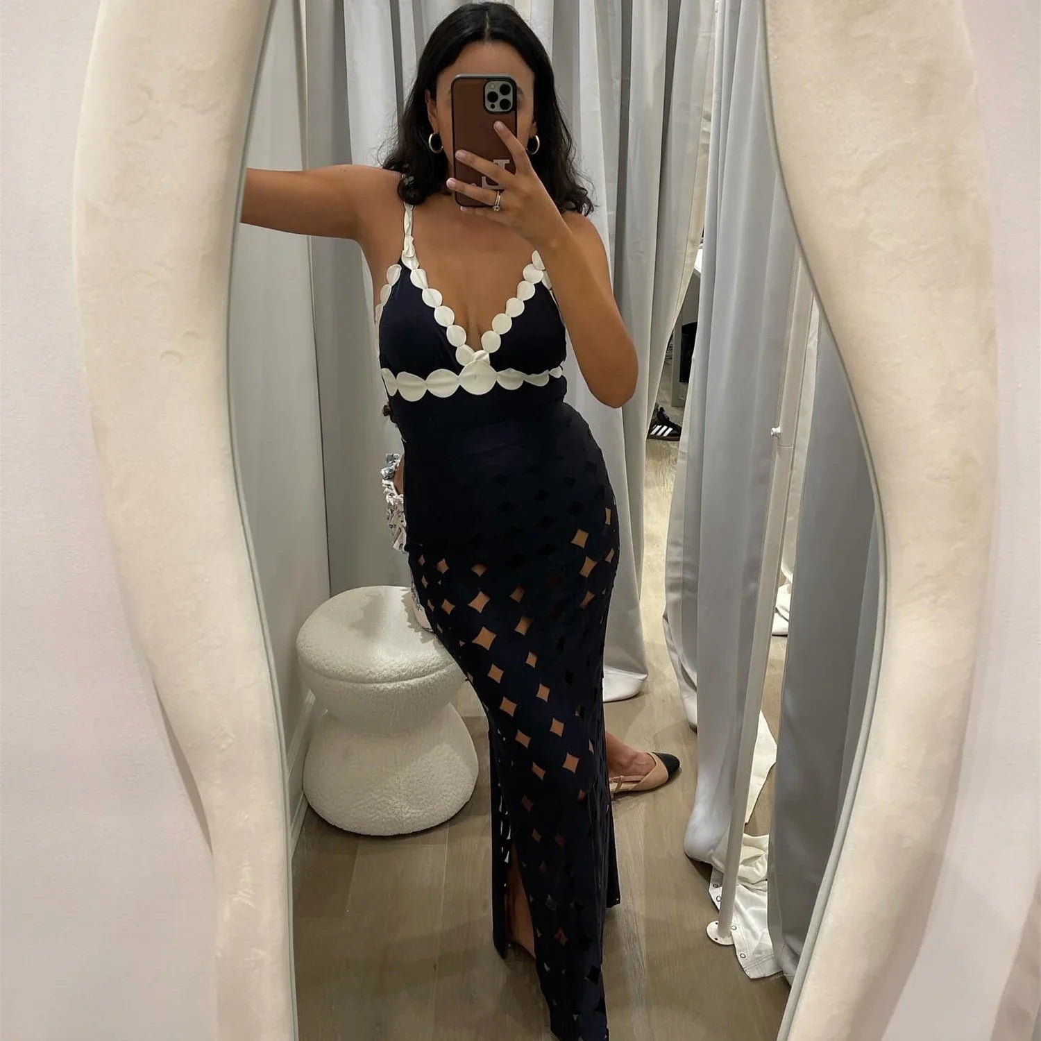 Laser Cut women three piece swimsuit