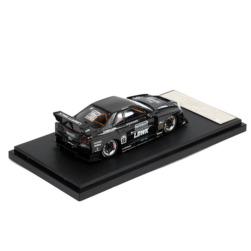 1:64 LBWK Skyline GTR ER34 Super Silhouette – Carbon Chrome Edition by Buddy Brandz - view 4 | Buddy Brandz