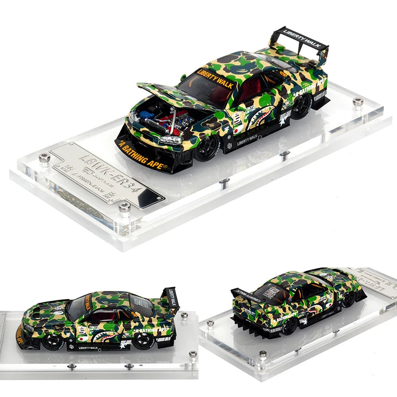 1:64 LBWK Skyline GTR ER34 Super Silhouette – Carbon Chrome Edition by Buddy Brandz - view 20 | Buddy Brandz