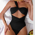 Load image into Gallery viewer, One Shoulder Sexy Black One Piece Swimsuit
