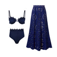 Load image into Gallery viewer, Laser Cut women three piece swimsuit
