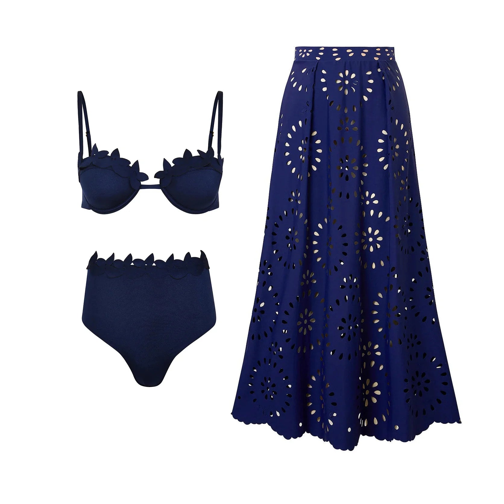 Laser Cut women three piece swimsuit