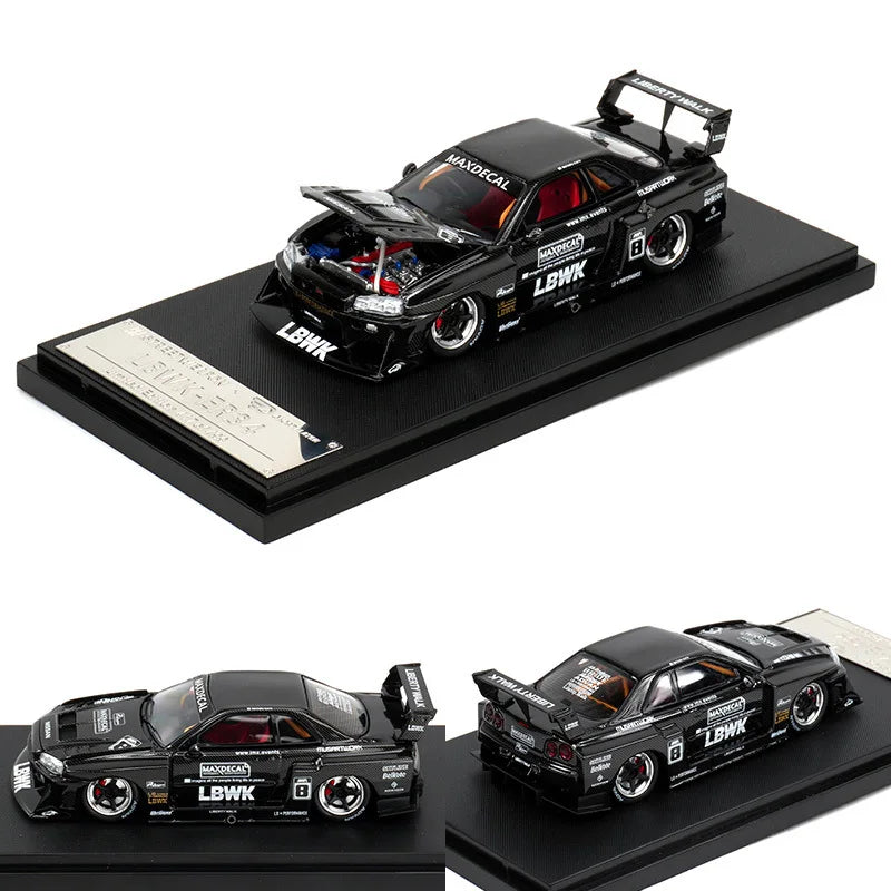 1:64 LBWK Skyline GTR ER34 Super Silhouette – Carbon Chrome Edition by Buddy Brandz - view 21 | Buddy Brandz