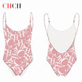Cargar la imagen en la vista de la galería, Women's Swimwear CH Letter Pink Triangle One-piece Swimsuit
