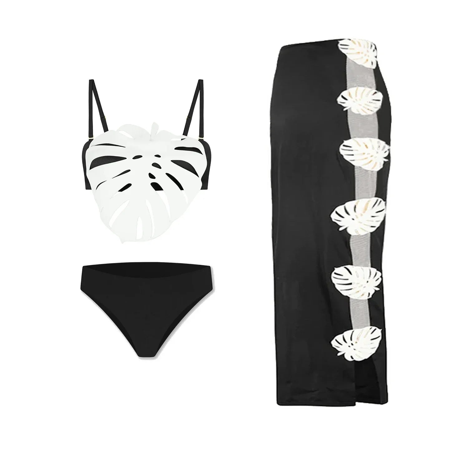 Laser Cut women three piece swimsuit