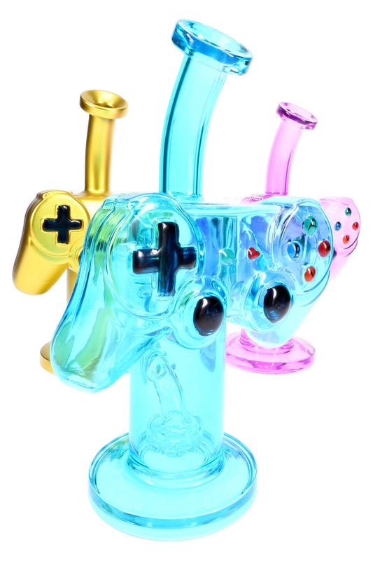 Game Controller Bong “Button Masher” – Showerhead Perc – 8½″ – Assorted Colors - alternate view | Buddy Brandz