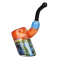 Load image into Gallery viewer, Grateful Dead x Pulsar Inside Print Bent Sherlock Pipe | 4" by Smoke Drop - view 3 | Buddy Brandz
