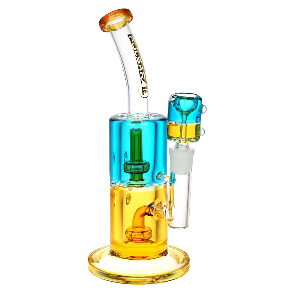 Pulsar Bicolor Glycerin Chugger Water Pipe | 9.75" | 14mm F by Smoke Drop - view 2 | Buddy Brandz
