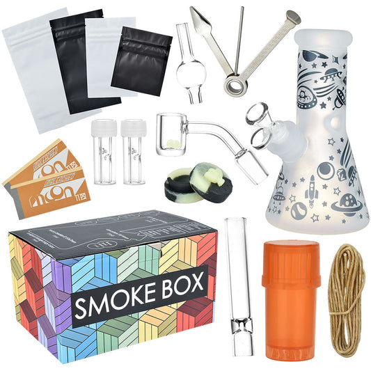 Smoke Box Water Pipe and Smoking Kit - 7.75" / 14mm F / Colors Vary by Smoke Drop | Buddy Brandz | Buddy Brandz