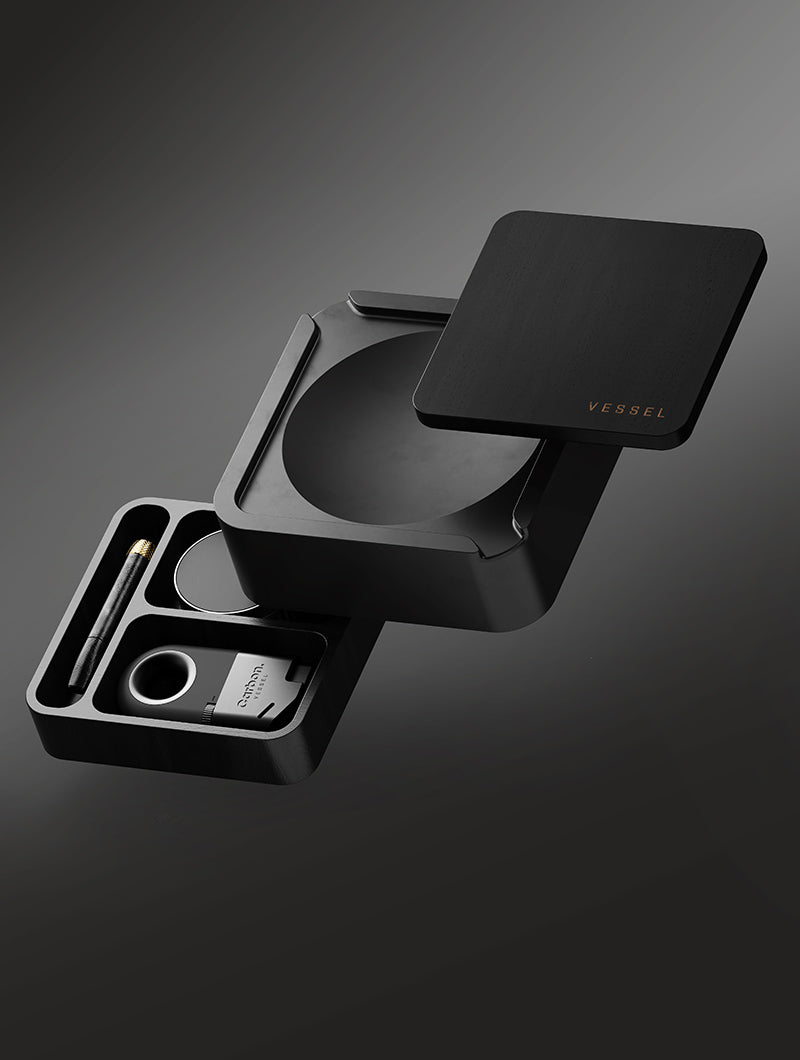 Vessel Ash [Black] Ultimate Ashtray and Storage by Smoke Drop - view 3 | Buddy Brandz