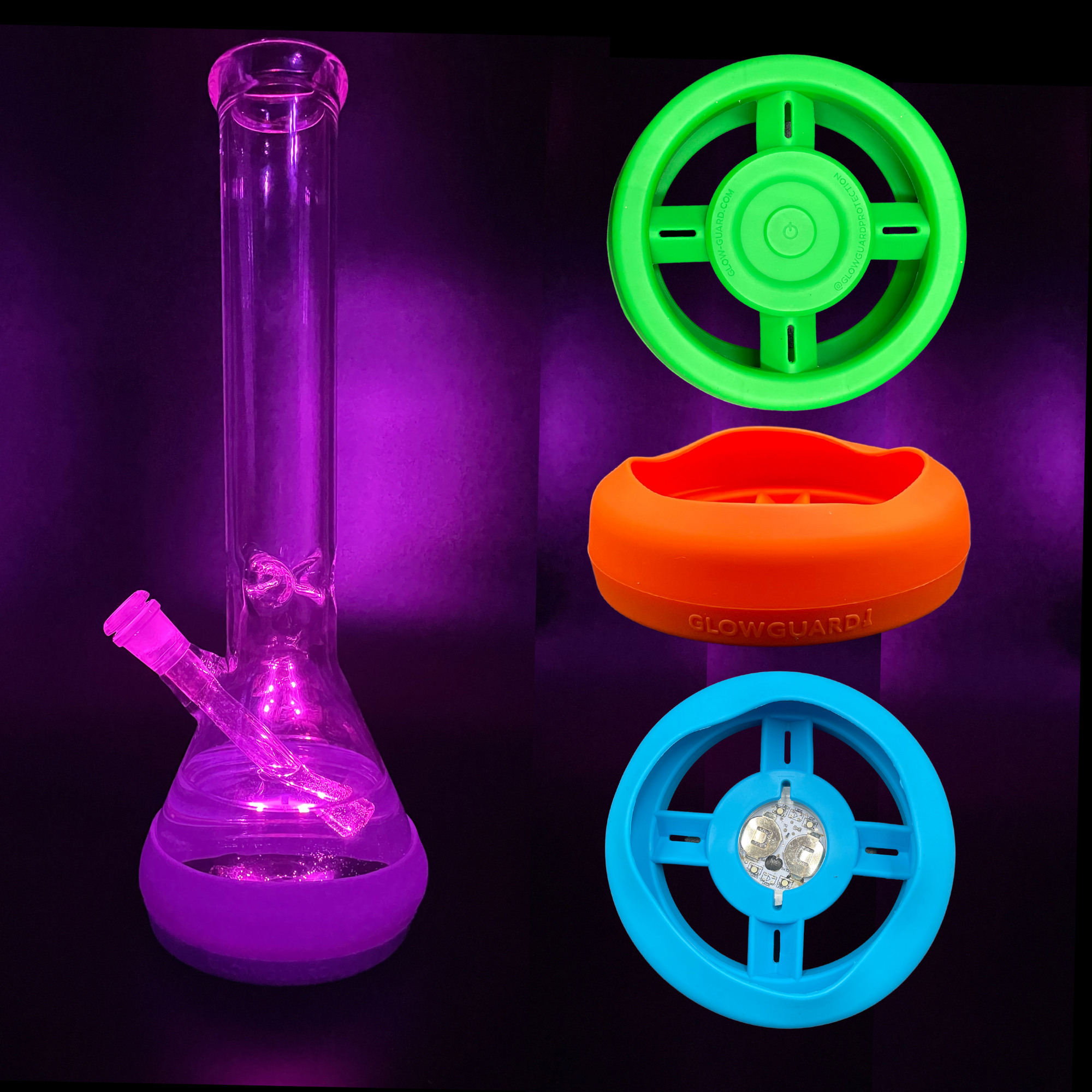 Bong Base Bumper USB Rechargeable 4.25in-6in Bases Silicone Fits Variety of Shapes by Smoke Drop - view 9 | Buddy Brandz