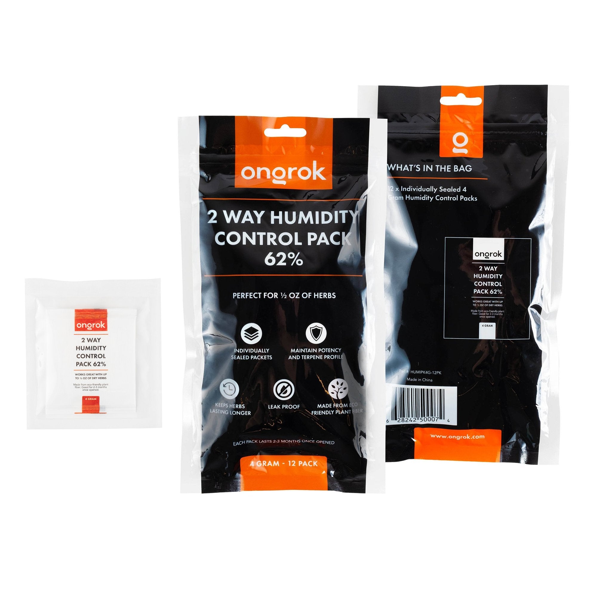 Ongrok 2-Way 62% Humidity Packs | 3 sizes (Small, Medium, Large) by Smoke Drop - view 12 | Buddy Brandz