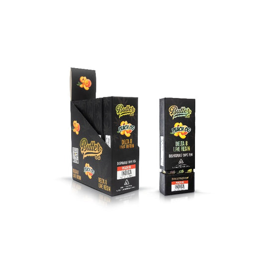 Butter OG Delta 8 Live Resin Disposable Vape 2G - Peach OG (Indica) by Smoke Drop | Buddy Brandz | Buddy Brandz