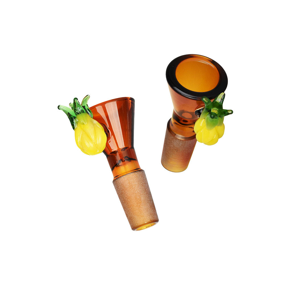 Pulsar Fruit Series Pineapple Express Herb Pipe Glow Duo - 10" / 14mm F by Smoke Drop - view 5 | Buddy Brandz