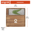 Cargar la imagen en la vista de la galería, Ongrok Premium Natural Acacia Wood Tray | 9.5" x 9.5" by Smoke Drop - view 9 | Buddy Brandz
