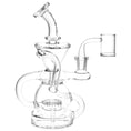 Load image into Gallery viewer, Pulsar Kicked Back Recycler Rig - 7.5" / 14mm F / Clear by Smoke Drop - view 3 | Buddy Brandz
