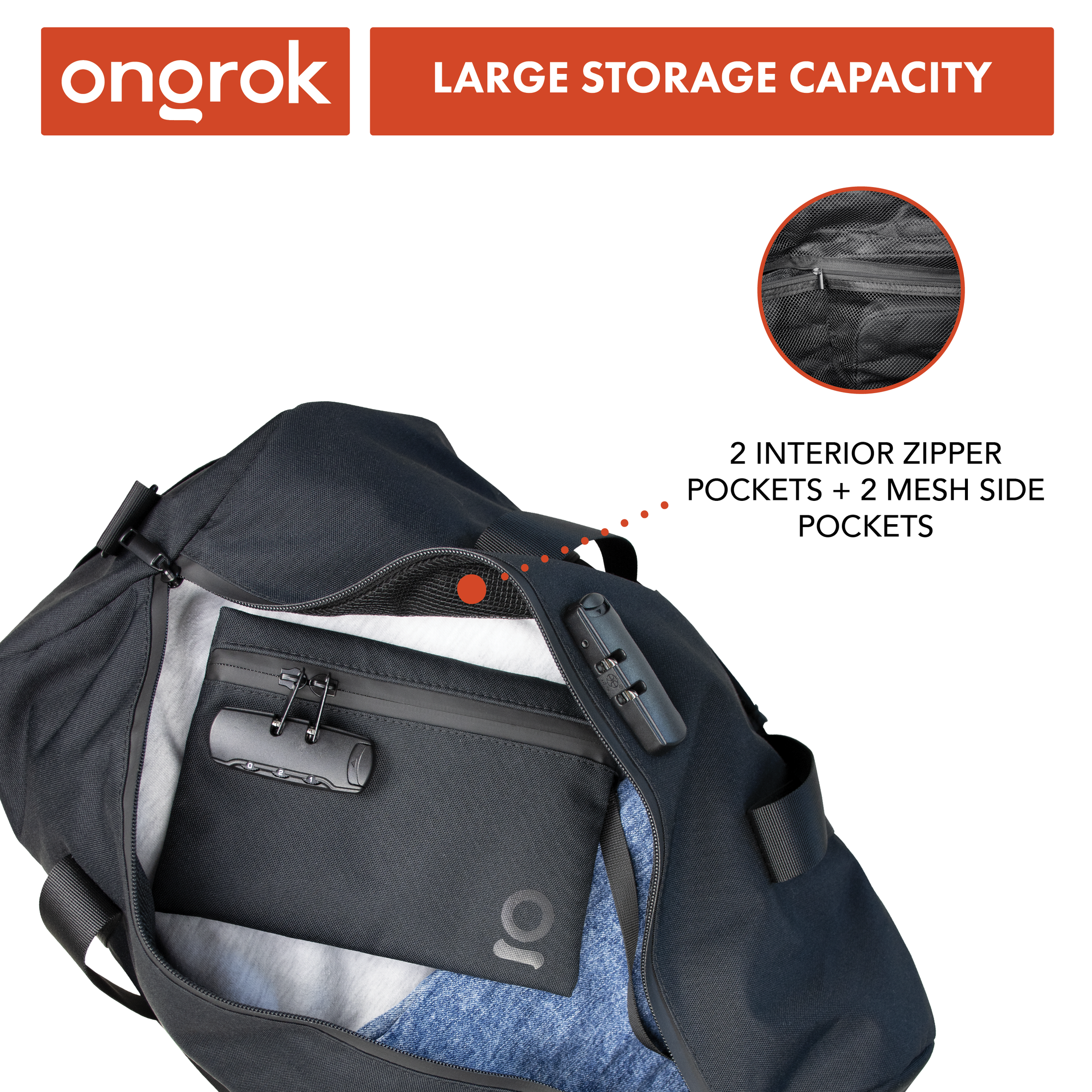 Ongrok Carbon-lined Smell proof Duffle Bag by Smoke Drop - view 3 | Buddy Brandz
