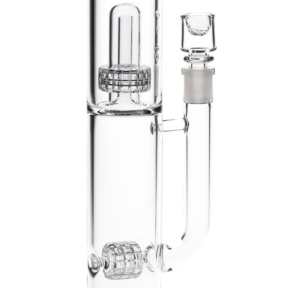 Pulsar Kink Neck Double Chamber Chugger Glass Water Pipe - 17.25" / 14mm F