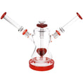 Load image into Gallery viewer, Pulsar Date Night: Part 2 Dual Neck Glass Water Pipe | 8.5" | 14mm F by Smoke Drop - view 2 | Buddy Brandz
