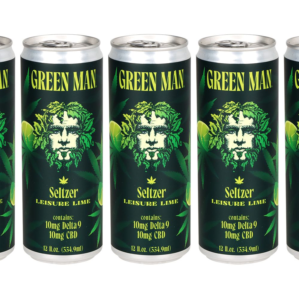 24CT CASE - Asheville Dispensary Green Man Nano Cannabis D9 Seltzer - Leasure Lime / 10MG D9 / 10MG CBD