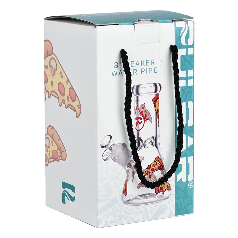 Pulsar Pizza Design Glass Beaker Water Pipe by Smoke Drop - view 6 | Buddy Brandz